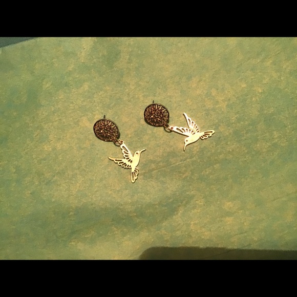 Hummingbird gold earrings handmade BEAUTIFUL new - Picture 12 of 12